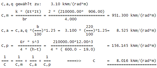 Berechnung Drehfedersteifigkeit