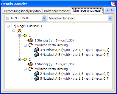 Details-Ansicht: Überlagerungsregel