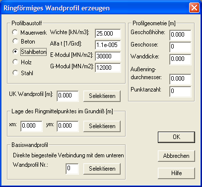 Ringförmiges Wandprofil erzeugen