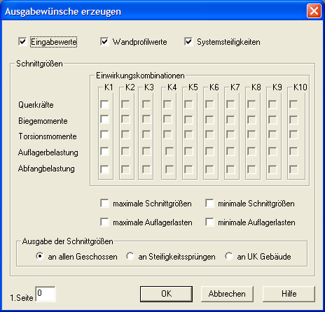 Ausgabewünsche erzeugen