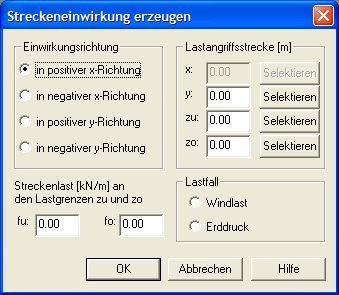 Streckeneinwirkung erzeugen