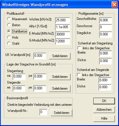 Winkelförmiges Wandprofil erzeugen