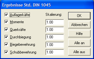 Ergebnisse DIN 1045