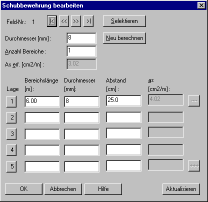 Deckungslinien bearbeiten (Schubbewehrung)