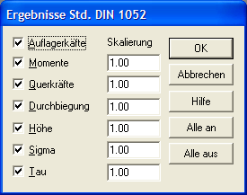 Ergebnisse Holz (DIN1052)