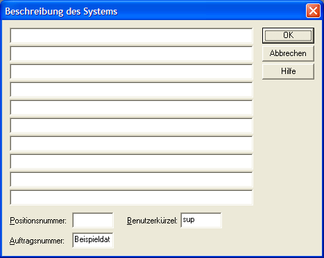 Systembeschreibung erzeugen