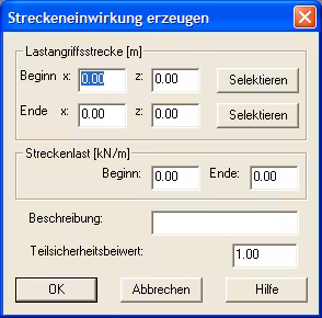 Streckeneinwirkung erzeugen