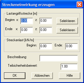 Streckeneinwirkung erzeugen