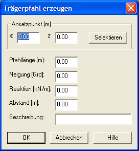 Trägerpfahl erzeugen