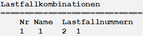 Lastfallkombinationen