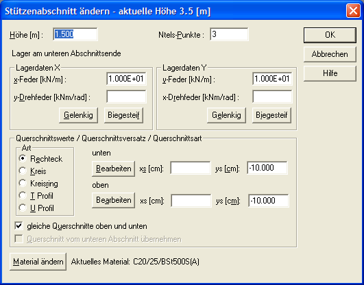 Prozentuale Erhöhung der Bewehrung