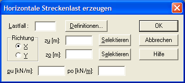 Horizontale Streckenlast