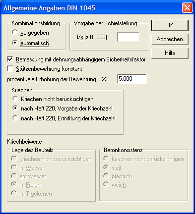 Allgemeine Angaben DIN 1045(88)