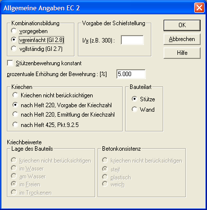 Allgemeine Angaben EC 2