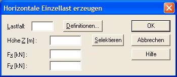 Horizontale Einzeleinwirkung