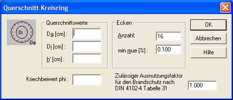 Kreisringquerschnitt (Betonbemessung)