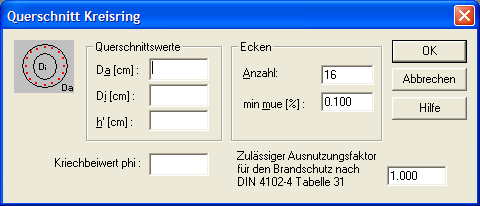 Kreisringquerschnitt (Betonbemessung)
