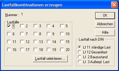 Lastfallkombinationen DIN 1045(88)