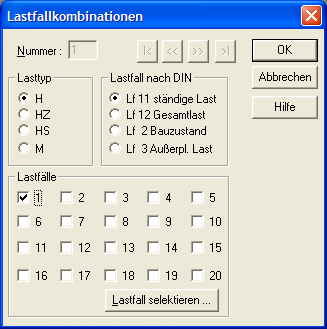 Lastfallkombinationen DIN 1052