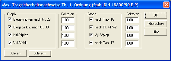Max. Nachweise Th. I .O. DIN 18800/90 (E– P)