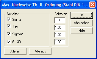 Max. Nachweise Th. II .O. DIN 18800/90 (E – E)
