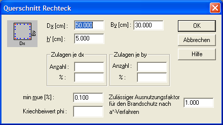 Rechteckquerschnitt (Betonbemessung)