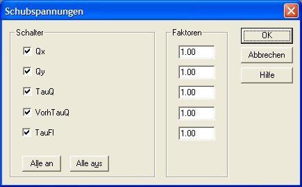 Schubspannungen aus LFK DIN 18800/90 (E-E)