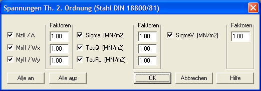 Spannungen aus LFK Th. II. O. DIN18800/81