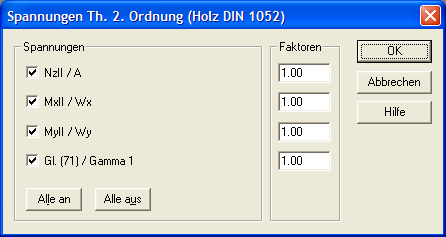 Spannungen aus LFK Th. II. O. DIN1052