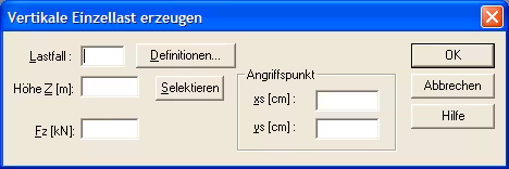 Vertikale Einzeleinwirkung