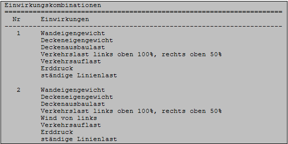 Einwirkungskombinationen DIN 1053-1