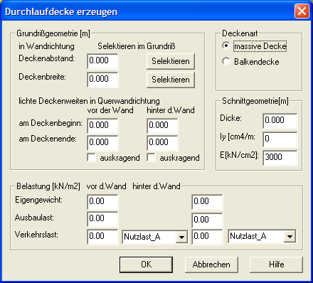 Durchlaufdecke/Unterzug erzeugen