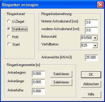 Ringanker, -balken erzeugen