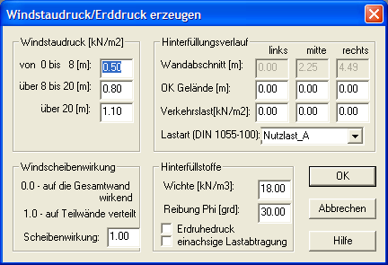 Windstaudruck / Erddruck erzeugen