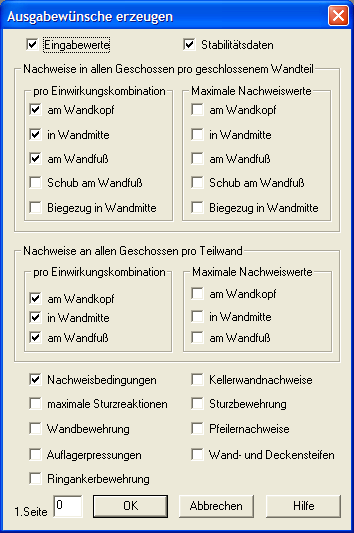 Ausgabewünsche erzeugen