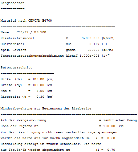 Ausdruckprotokoll der Ergebnisse