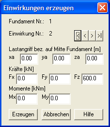 Einwirkungen erzeugen