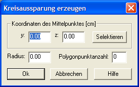 Kreisaussparung erzeugen