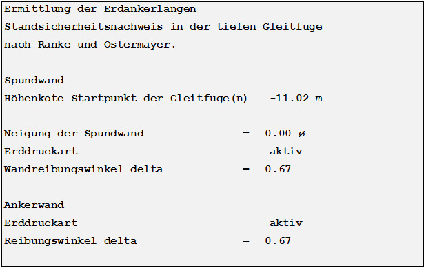 Nachweis in der tiefen Gleitfuge (Ermittlung der Ankerlänge)