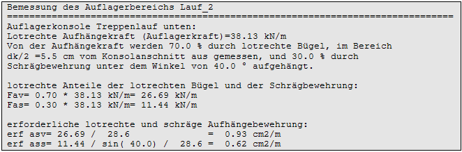 Bemessung des Auflagerbereichs (Auflagerkonsole)