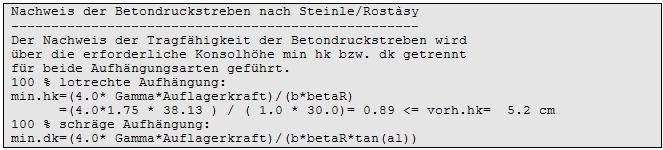 Nachweis der Betondruckstreben nach Steinle/Rostásy