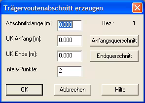 Trägervoutenabschnitt erzeugen