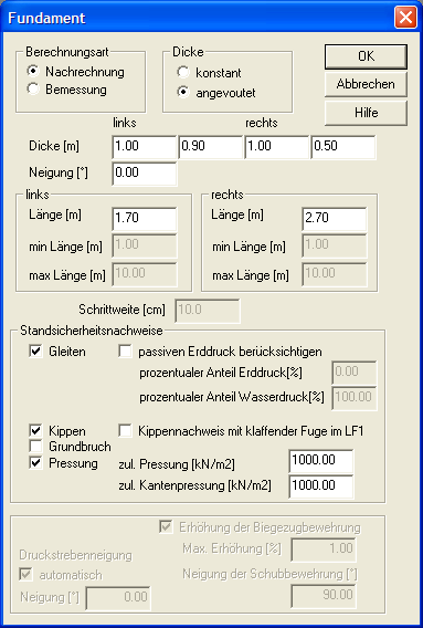 Erzeugung des Fundaments