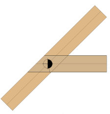 Zweiteilger Kehlbalken mit Dübel