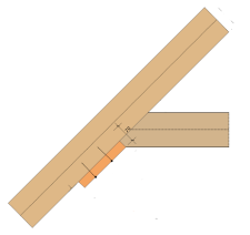 Einteiliger Kehlbalken genagelt